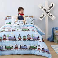 Detailed information about the product Adairs Kids Mattel Thomas The Tank Engine Blue Quilted Bedlinen Cot (Blue Cot)