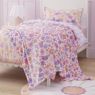 Detailed information about the product Adairs Kids Novelty Marni Floral Ultra Soft Blanket - Purple (Purple Blanket)