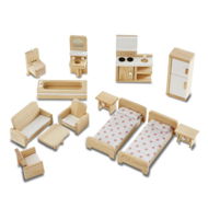Detailed information about the product Adairs Natural Kids Olivia Doll House Furniture Collection Set
