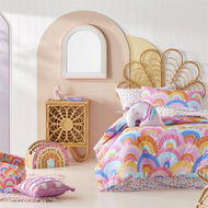 Detailed information about the product Adairs Pink Kids Rainbow Burst Multi Queen Quilt Cover Set