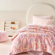 Detailed information about the product Adairs Kids Sammy Rosie Rainbow Sherpa Blanket - Pink (Pink Blanket)