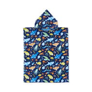 Detailed information about the product Adairs Blue Medium Kids Sealife Kids Hooded Beach Towel Blue