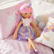 Detailed information about the product Adairs Pink Kids Skye The Unicorn Rainbow Snuggle Friend Toy