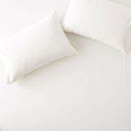 Detailed information about the product Adairs Kids Stonewashed Cotton White Pebble Fitted Sheet Set (White Queen)