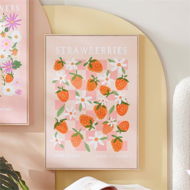 Detailed information about the product Adairs Kids Strawberry Floral Wall Art - Pink (Pink Wall Art)