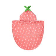 Detailed information about the product Adairs Red Hooded Towel Kids Strawberry Sweet Hooded Beach Towel Red