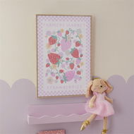 Detailed information about the product Adairs Kids Summer Strawberry Wall Art - Pink (Pink Wall Art)