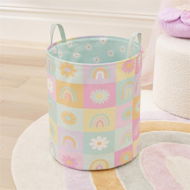 Detailed information about the product Adairs Blue Basket Kids Sunshine & Rainbows Pastels Designer Printed