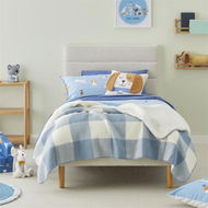 Detailed information about the product Adairs Steel Blue Kids Tanner Gingham Check Waffle Blanket