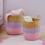 Detailed information about the product Adairs Kids Taylor Pinks Storage Basket - Pink (Pink Large)