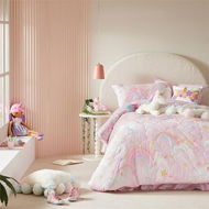 Detailed information about the product Adairs Pink Cot Kids Unicorn Squad Pink Quilted Quilt Cover Set