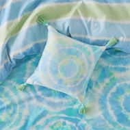 Detailed information about the product Adairs Blue Cushion Kids Zephyr Aqua Tie Dye Textured Cotton Cushion Blue