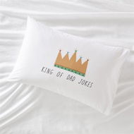 Detailed information about the product Adairs White Standard Pillowcase Each King Of Dad Jokes Text Pillowcase White