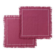 Detailed information about the product Adairs Kingston Berry Linen Napkins Pack of 2 - Pink (Pink Pack of 2)