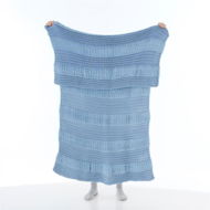 Detailed information about the product Adairs Kirby Blue Rain Stripe Throw (Blue Throw)