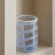 Detailed information about the product Adairs Lattice Lavender & White Vase - Blue (Blue Vase)
