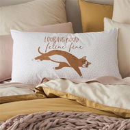 Detailed information about the product Adairs White Standard Looking Good Feline Fine Text Pillowcase Each