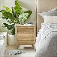 Detailed information about the product Adairs Natural Louvre Bedside Table