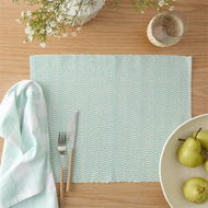 Detailed information about the product Adairs Luna Aquamarine Placemat Pack of 2 - Green (Green Pack of 2)