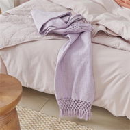 Detailed information about the product Adairs Purple Throw Macrame Lavender Knot Throw Purple