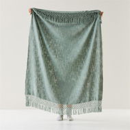 Detailed information about the product Adairs Soft Green Macrame Knot Throw