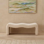 Detailed information about the product Adairs Maeve Vanilla Bench Seat - White (White Bench Seat)