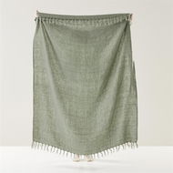 Detailed information about the product Adairs Green Throw Malmo Forest Linen