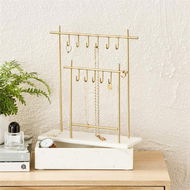 Detailed information about the product Adairs Marble White & Gold Jewellery Stand (White Stand)