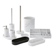 Detailed information about the product Adairs White Large Tray Mayfair Marble & Silver Bathroom Accessories White