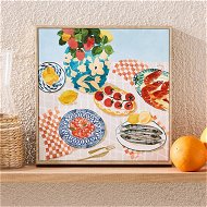 Detailed information about the product Adairs Seafood Feast Blue Mediterranean Table Canvas Large