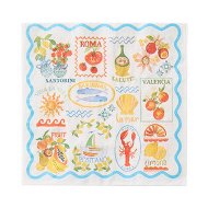 Detailed information about the product Adairs Mediterranean Viva La Vita Paper Napkins Pack of 40 - Blue (Blue Napkin)