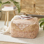 Detailed information about the product Adairs Mercado Aura Rose Pouf - Pink (Pink Pouf)