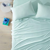 Detailed information about the product Adairs Blue King Microplush Aquamarine Sheet Set