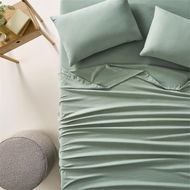 Detailed information about the product Adairs Green Microplush Double Sage Sheet Set