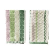 Detailed information about the product Adairs Green Mimi Apple & Pink Bamboo Cotton 2 Pack Tea Towel