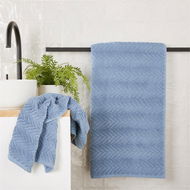 Detailed information about the product Adairs Blue Tide Mimosa Textured Towel Range Face Washer