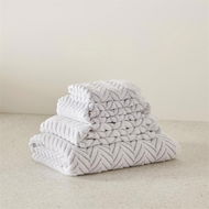 Detailed information about the product Adairs Mimosa Textured Towel White Marle (White Bath Sheet)