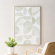 Detailed information about the product Adairs White Moma Geo Green Canvas Wall Art