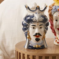 Detailed information about the product Adairs Mondello Head Blue & White Vase (Blue Vase)