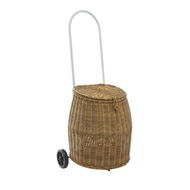 Detailed information about the product Adairs Natural Rattan Trolley Natural (Natural Basket)