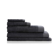 Detailed information about the product Adairs Black Navara Cotton Bamboo Towels Face Washer Solid Coal