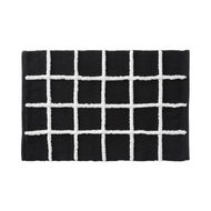 Detailed information about the product Adairs Black Nelson Check Bath Mat