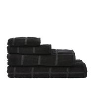 Detailed information about the product Adairs Black Face Washer 3 Pack Nelson Check Black Towel Range