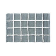 Detailed information about the product Adairs Blue Bath Mat Nelson Check French Blue Bath Mat