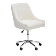 Detailed information about the product Adairs White Desk Chair Neville Cream Boucle