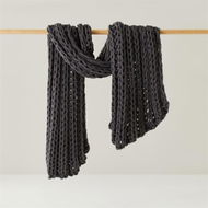 Detailed information about the product Adairs Black Throw Newport Coal Chunky Knit Throw