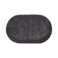 Detailed information about the product Adairs Grey Oval Bath Mat Nicola Coal Combed Cotton Oval Bath Mat Grey