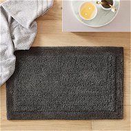 Detailed information about the product Adairs Black Bath Runner Nicola Combed Cotton Bath Mat 150x50cm Coal Bath Runner