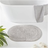 Detailed information about the product Adairs Nicola Moonrock Combed Cotton Oval Bath Mat - Grey (Grey Bath Mat)