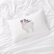 Detailed information about the product Adairs White Standard Pillowcase Each No Probllama Text Pillowcase White